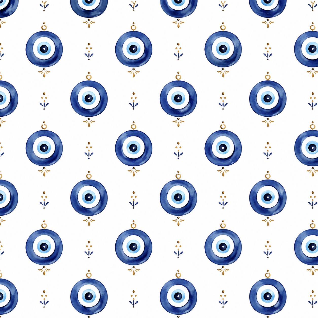 Blue Mati Pattern Print