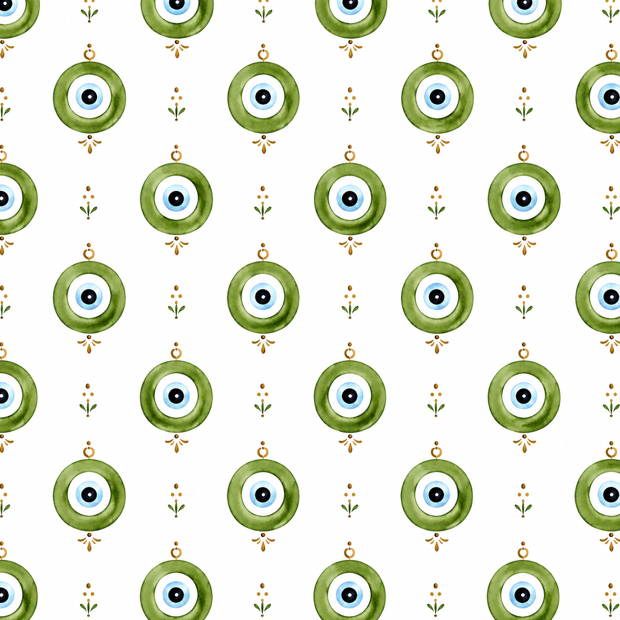 Green Mati Pattern Print