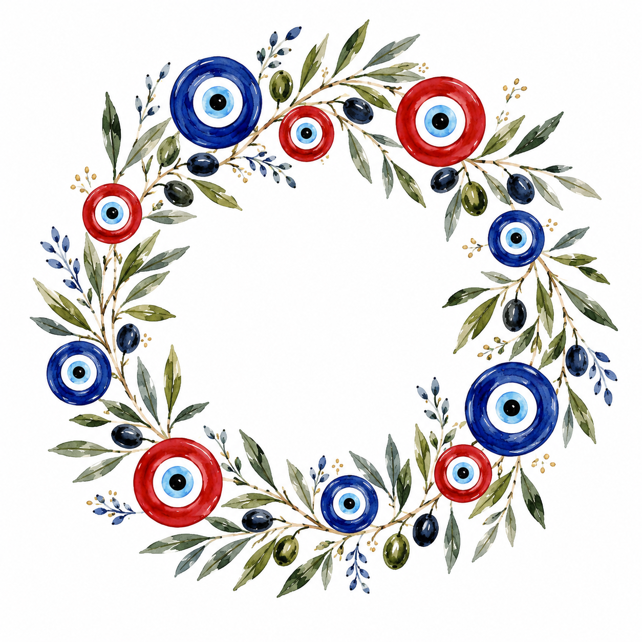 Mati Olive Wreath Print