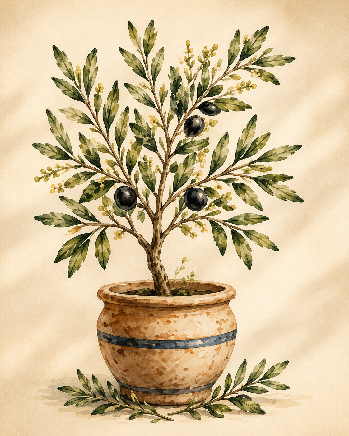 Olive Tree Pot Print