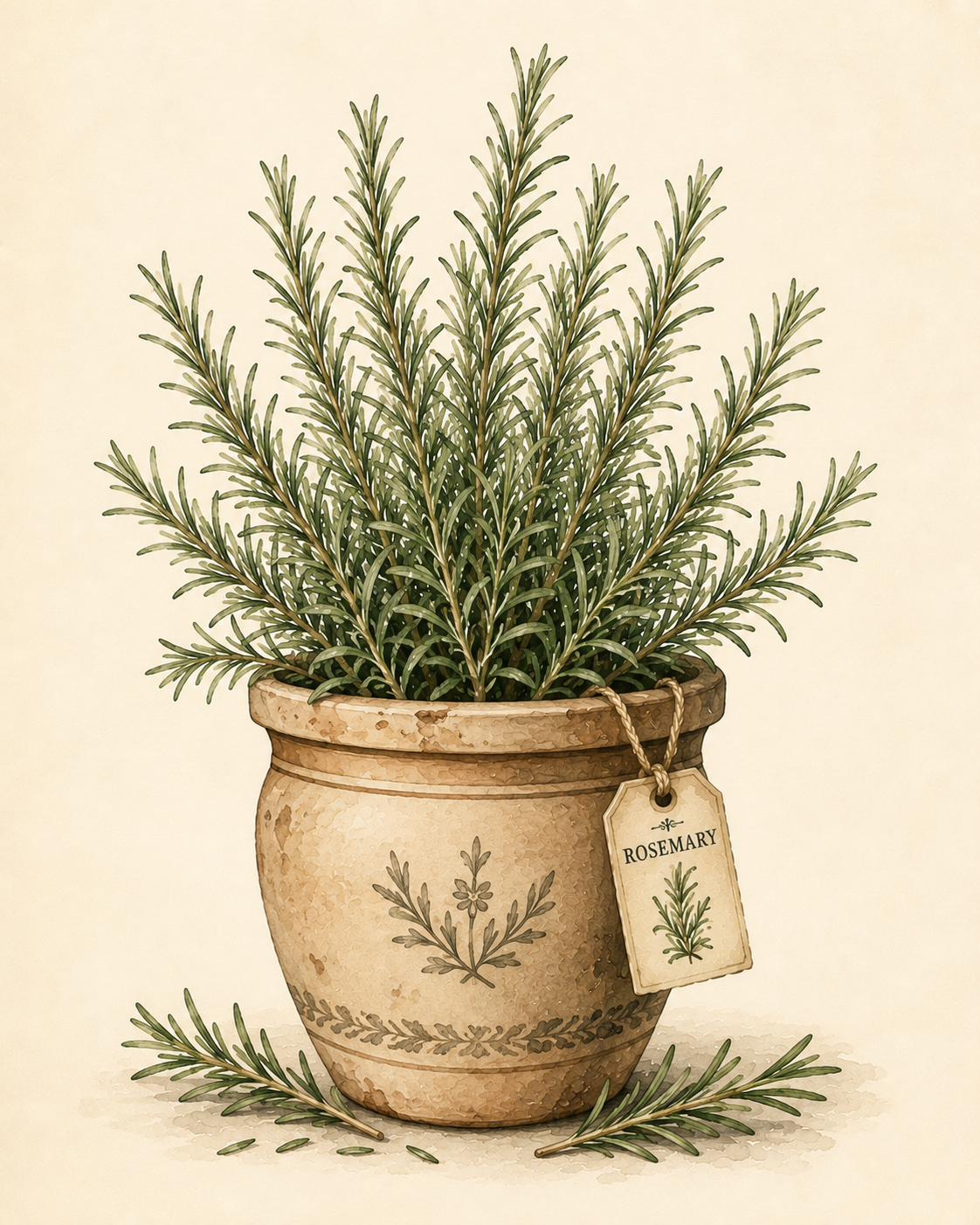 Rosemary Terracotta Pot Print