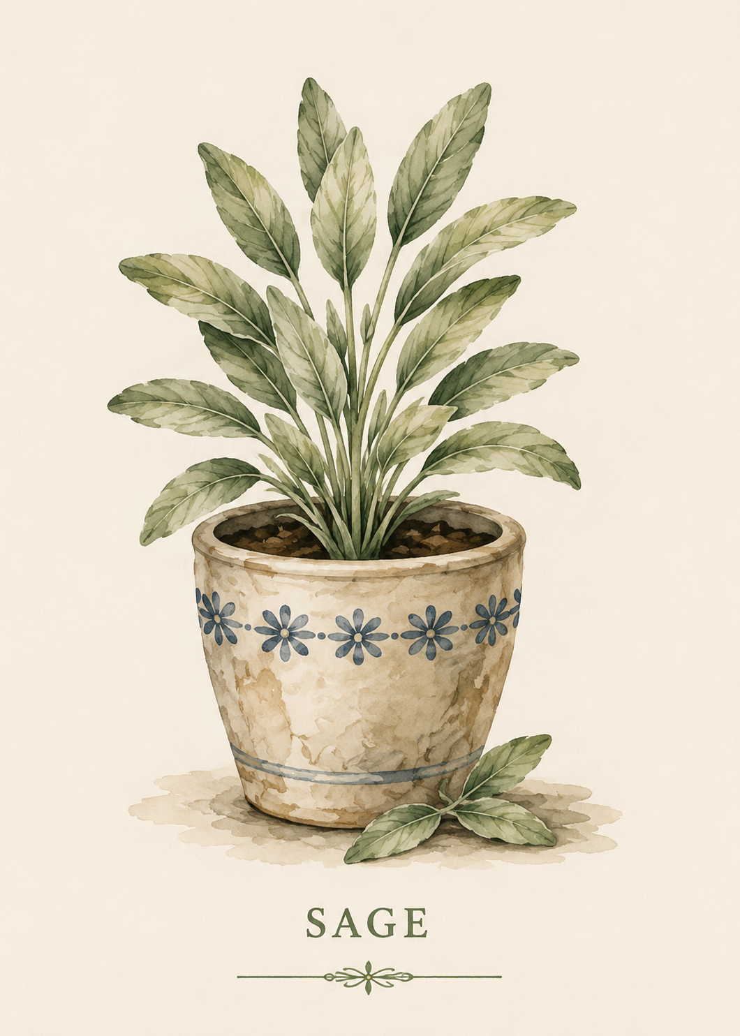 Sage Pot Print