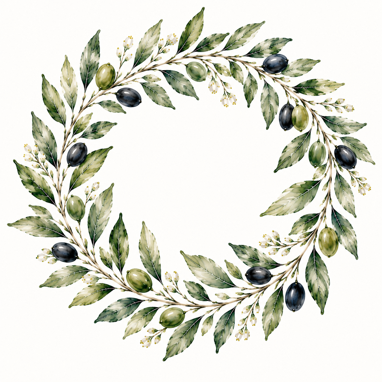 Olive Wreath White