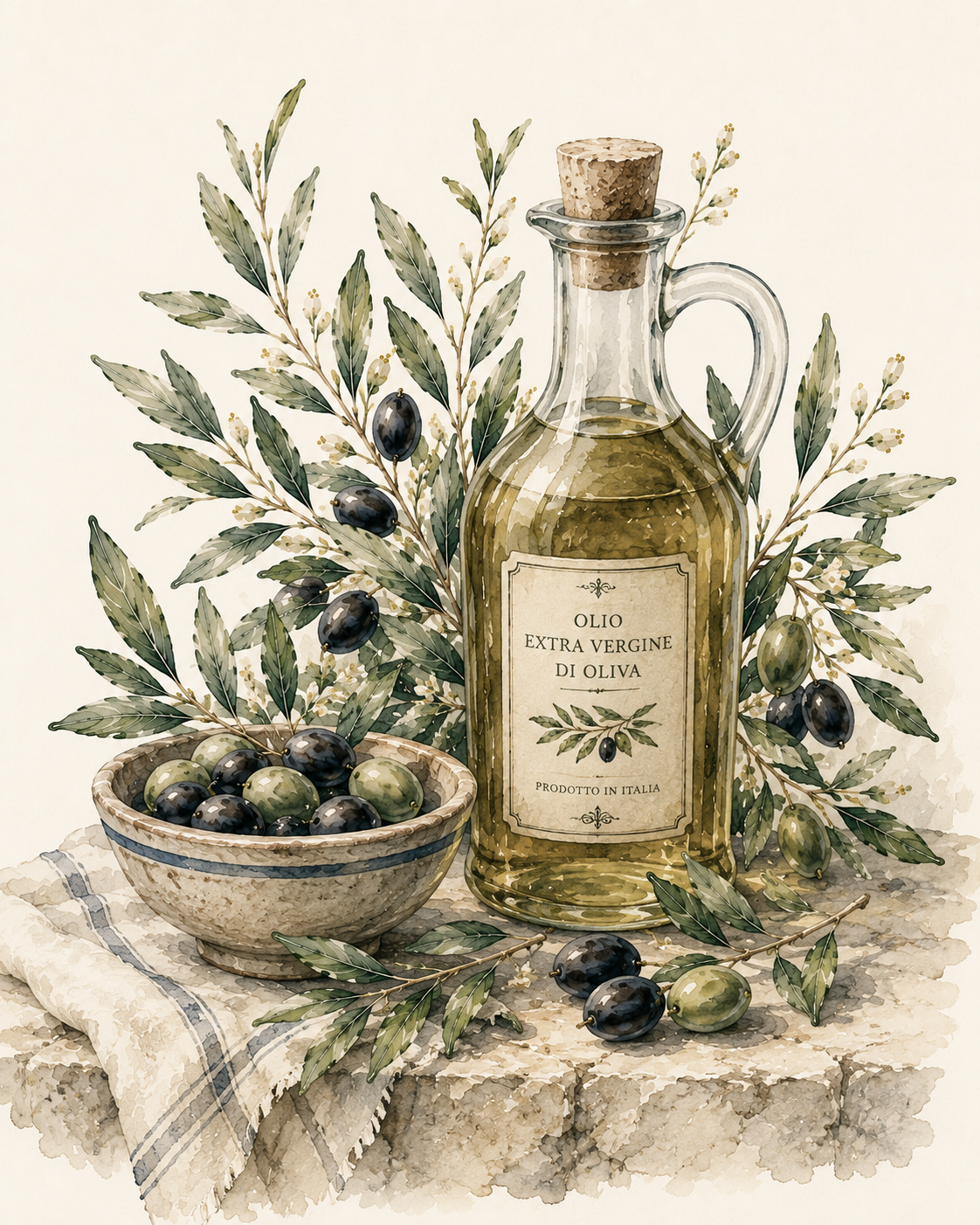 Olive Oil Bottle Print